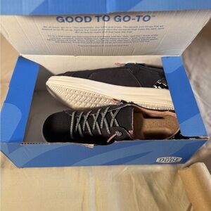 Hey Dude Karina Jet Black Women's Canvas Comfort Slip On Sneakers Shoes Size 7